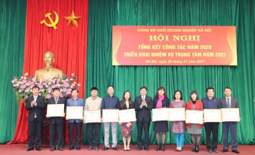 Traphaco Party Committee was awarded a Certificate of Merit from the Party Committee of the Hanoi Business Sector